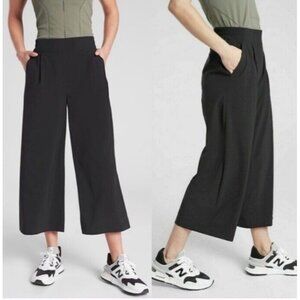 Athleta Brooklyn Wide Leg Crop Pant Black 8 M